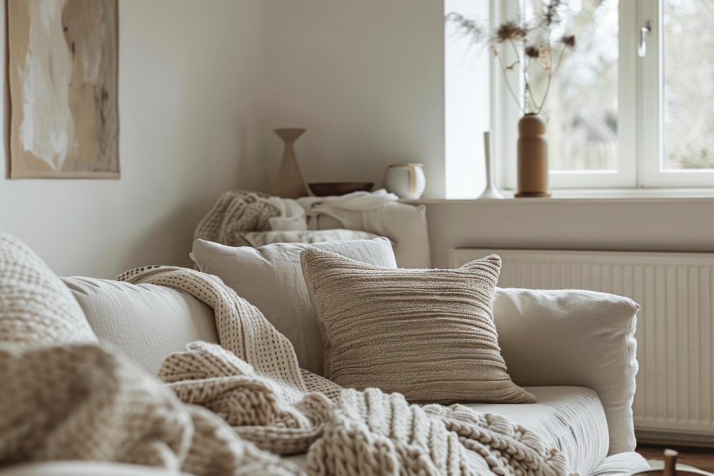 Interior photograph showing calm Nordic daylight entering a quiet room.